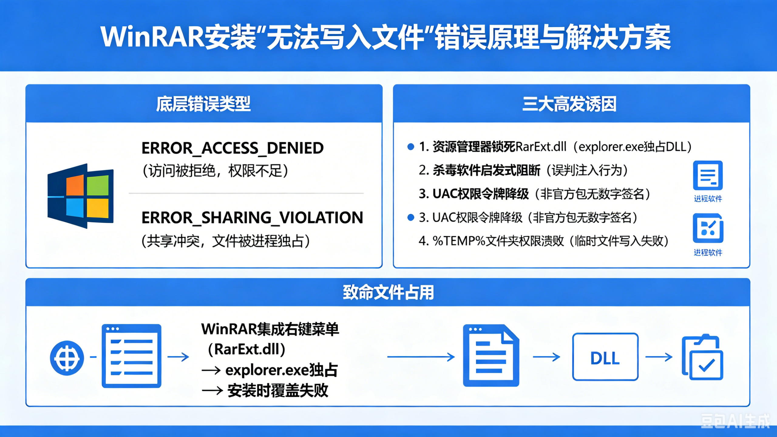 WinRAR安装显示“无法写入文件”